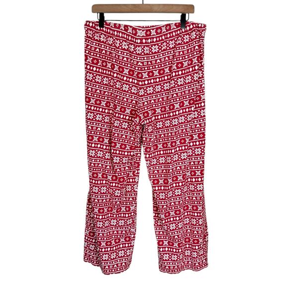 Disney Store Unisex XL Red White Mickey Snowflake Christmas Pajama PJ Pants - Picture 2 of 7